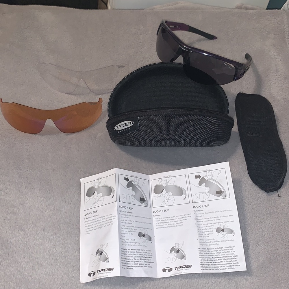 Tifosi Interchangeable Athletic Sunglasses with Purple Frame